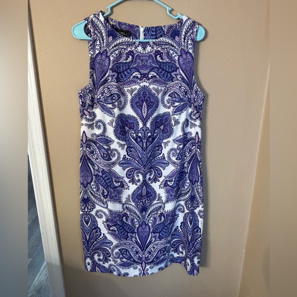 Alyx Purple white Paisley women’s dress 8